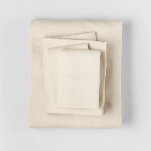 California King Linen Blend Sheet Set Natural - Casaluna™