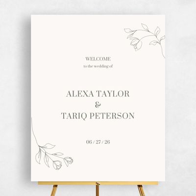 White Wedding Sign - Maywood Portrait