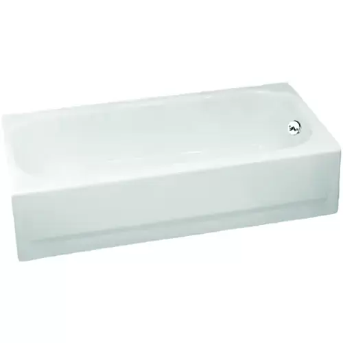 Briggs Pendant 60-in W x 30-in L White Enameled Steel Rectangular Right-Hand Drain Alcove Bathtub