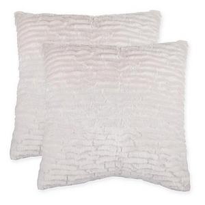 Waterfall Faux Fur Pillow in Ivory (Set of 2)