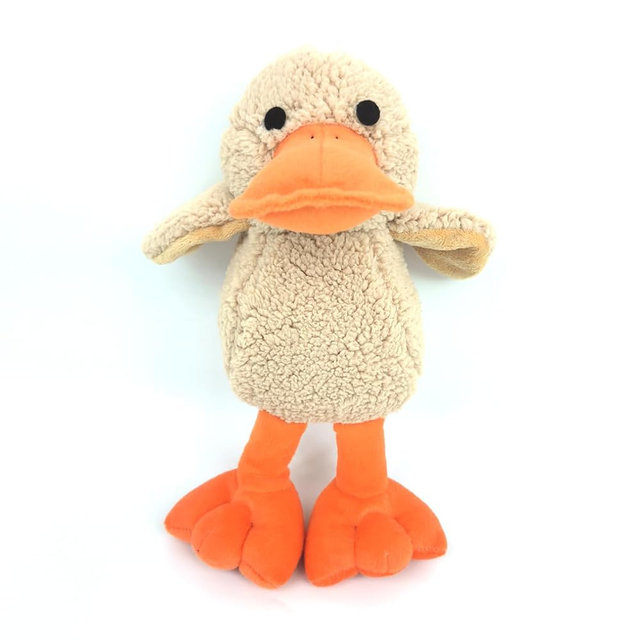 JKW Soft Stuffed Duck Squishy Toy for Dogs，Plush Squeaky Puppy Toys