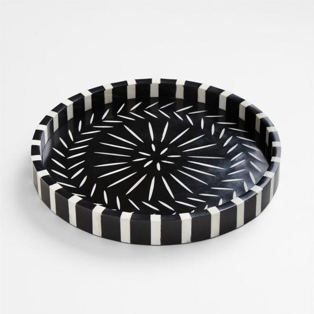 Osk Round Bone-Inlay Bar Tray