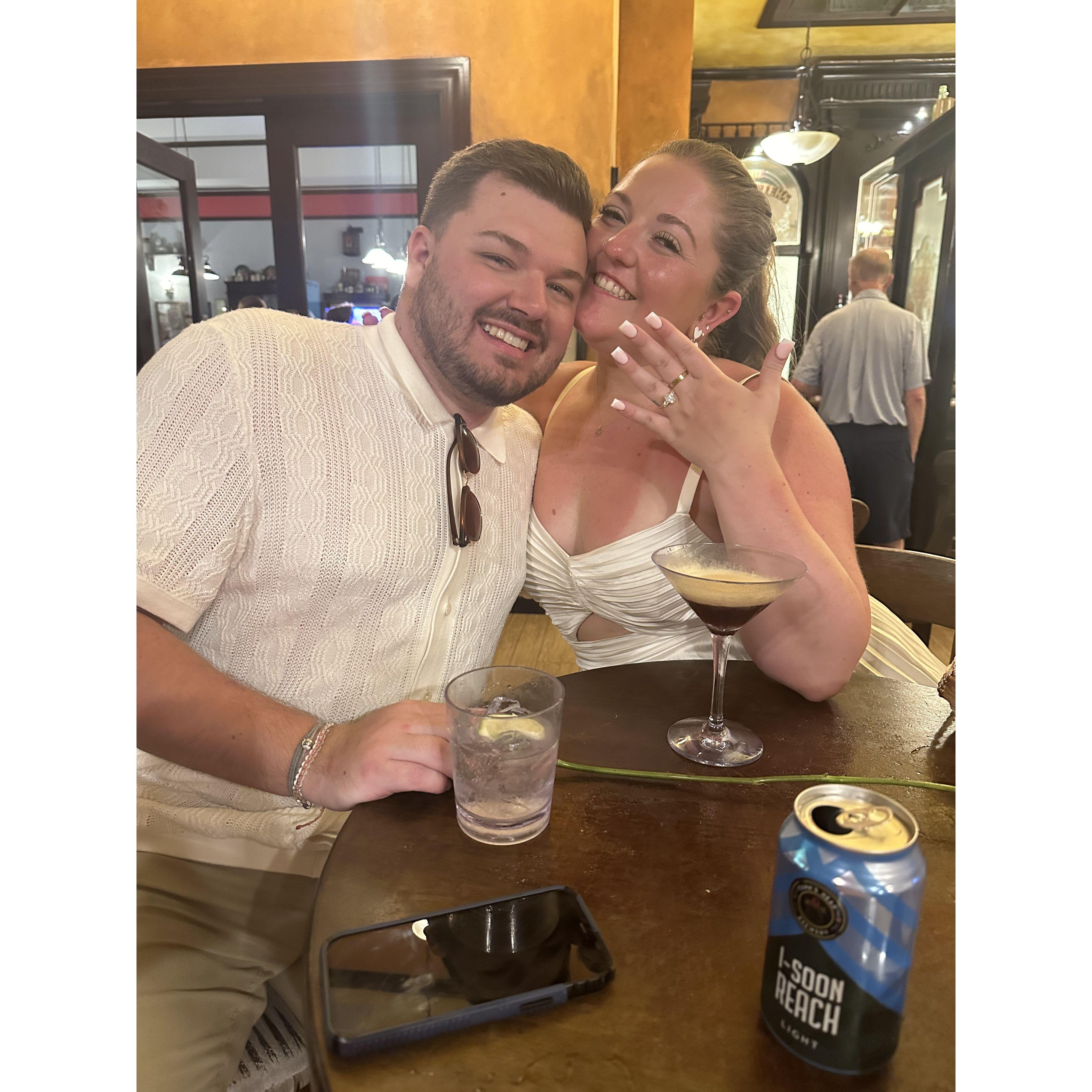 Celebration drinks after getting engaged! Turks & Caicos 5.19.2024