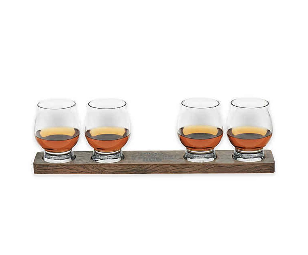 Libbey® Signature Kentucky Bourbon Trail Whiskey Glasses (Set of 4) and Wood Paddle