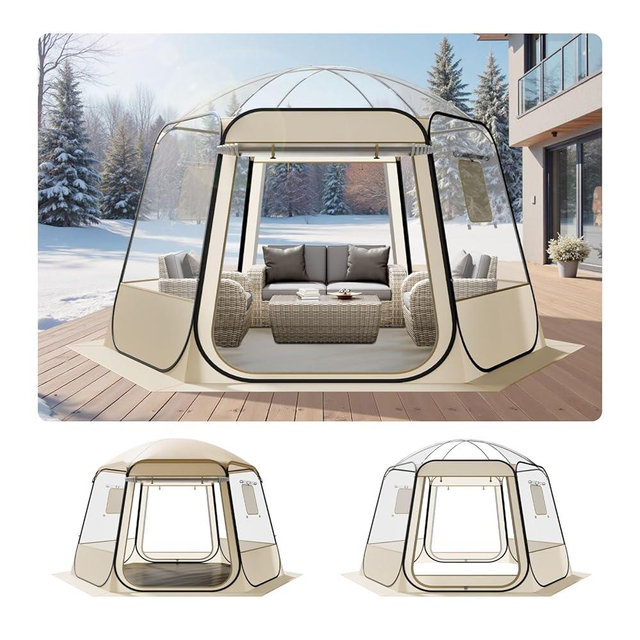 VEVOR Pop up Sports Tent, 8 Sizes Optional Clear Bubble Tent for 1-6 Person, Waterproof Outdoor Pod with Floor Mat & Top Cover, Garden Igloo Dome Tents Camping Shelter for Sports Watching