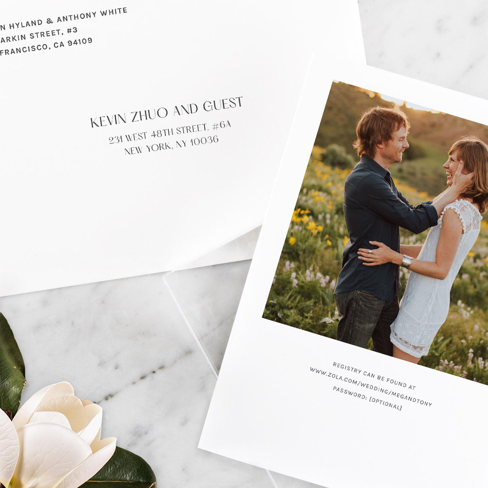 Girard Portrait | Ebony | Zola Wedding & Bridal Shower Invitations