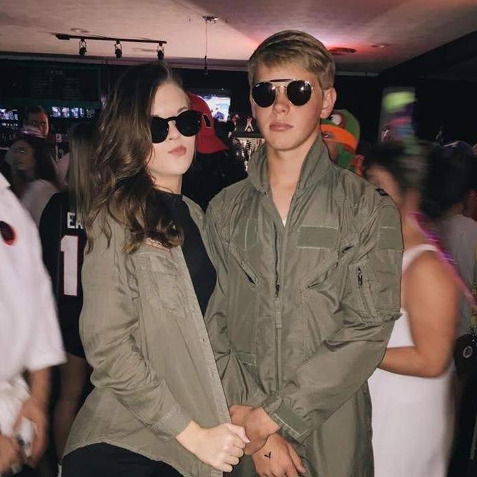 That one time we wore matching Top Gun costumes in college.