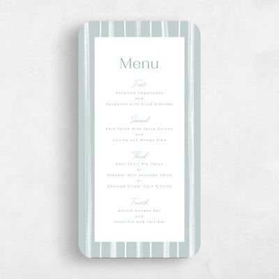 Blue Rounded Wedding Menu - Coastal