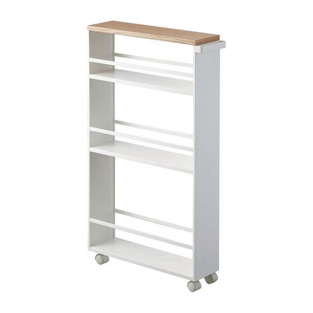 Tower Slim Rolling Storage Cart with Handle, White