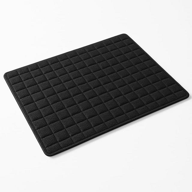 KitchenPick Dish Drying Mat 15"x20" – Ultra Absorbent Microfiber Kitchen Counter Mat, Fast-Dry Dish Pad for Dishes, dish drying mats for kitchen counter, Soft & Durable (Black, Large)