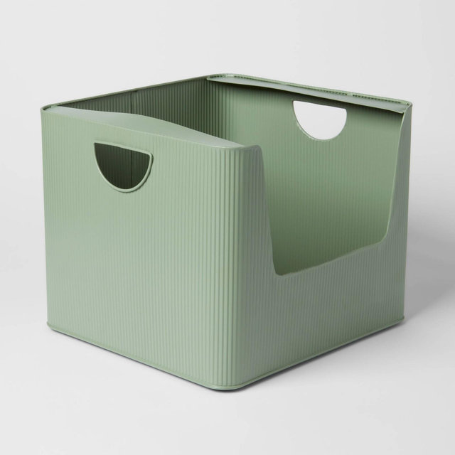 Metal Bin Large Open Front Green - Brightroom™