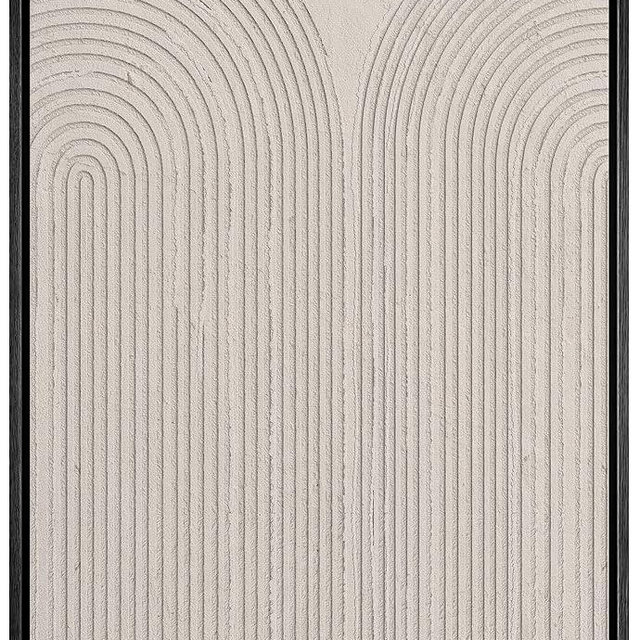 SIGNWIN Framed Canvas Print Wall Art Pastel Tan Geometric Spiral Landscape Abstract Shapes Illustrations Modern Art Decorative Contemporary Colorful for Living Room, Bedroom, Office - 24"x36" Black