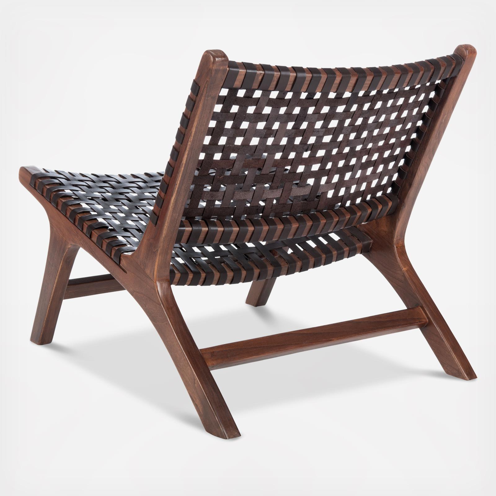 Safavieh, Luna Leather Woven Accent Chair Zola