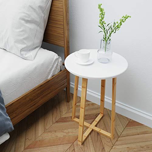 BAMEOS Side Table Modern Nightstand Round Side End Accent Coffee Table for Living Room Bedroom Balcony Family and Office (15.7inx23.4in)