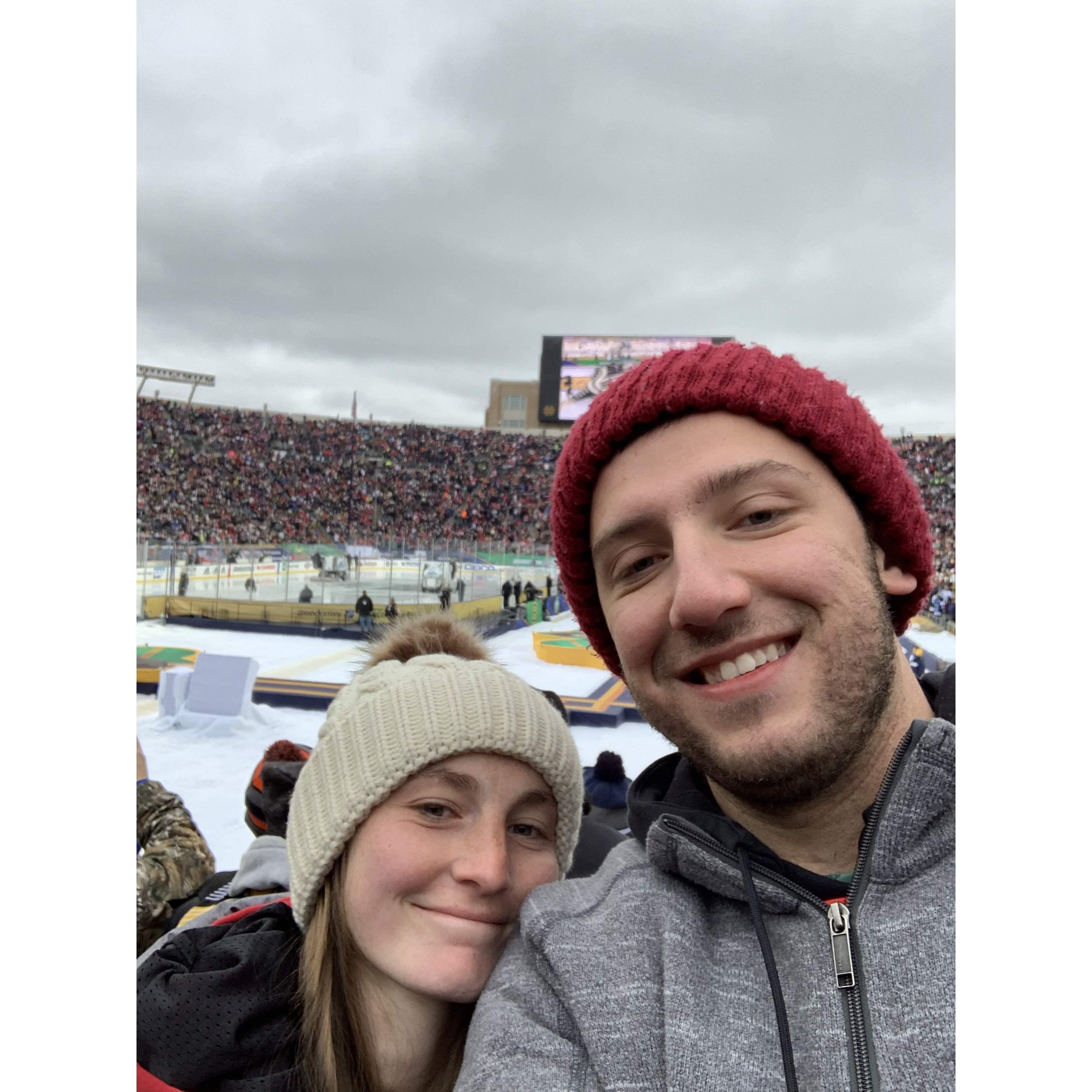We went to the Winter Classic to see the Blackhawks.