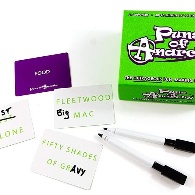 Puns of Anarchy - The Outrageous Pun-Making Game. No Bands, Movies, or Famous Things are Safe from Becoming Hilarious Wordplay.