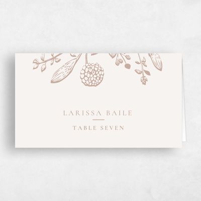 Latte, Beige Wedding Place Card - Preciada
