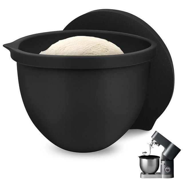 SelfTek Silicone Bowl Liners for 5 Qt KitchenAid Mixers - Accessories and Attachments for Cooking and Baking, Heat-Resistant & Easy to Clean, Protects Mixing Bowl（Black）