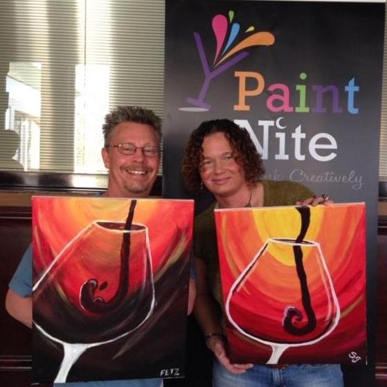 Feeling our Artistic side and enjoying Paint Nite with some friends.