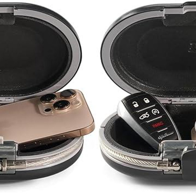 Master Lock Portable Small Lock Box, Set Your Own Combination Lock Portable Safe, Personal Travel Safe, ‎5900D, Gunmetal Grey (Pack of 2)