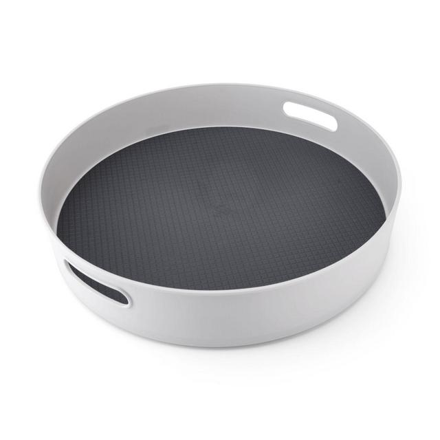 Simply Essential™ 18-Inch Deep Turntable Cabinet Organizer in Light Grey/Dark Grey
