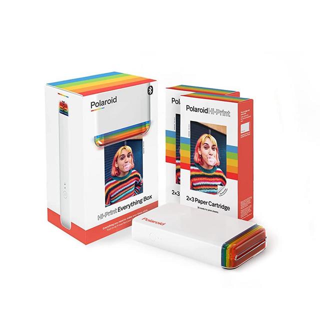 Polaroid Hi-Print Printer and Paper Bundle - Bluetooth Pocket Photo Printer + Paper Double Pack Bundle (40 Sheets)