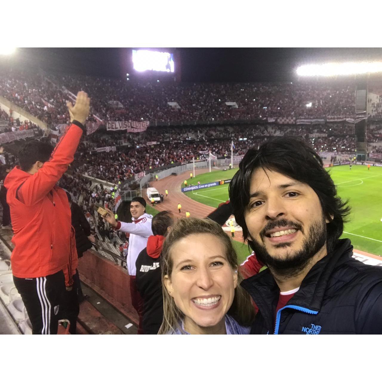 Dani brought Ashley to his favorite Argentinian soccer team's game, River Plate!