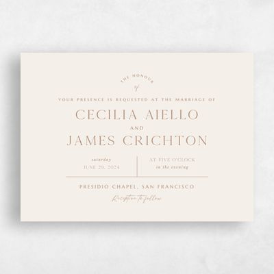 Linen, Brown Wedding Invitation - Colfax Landscape