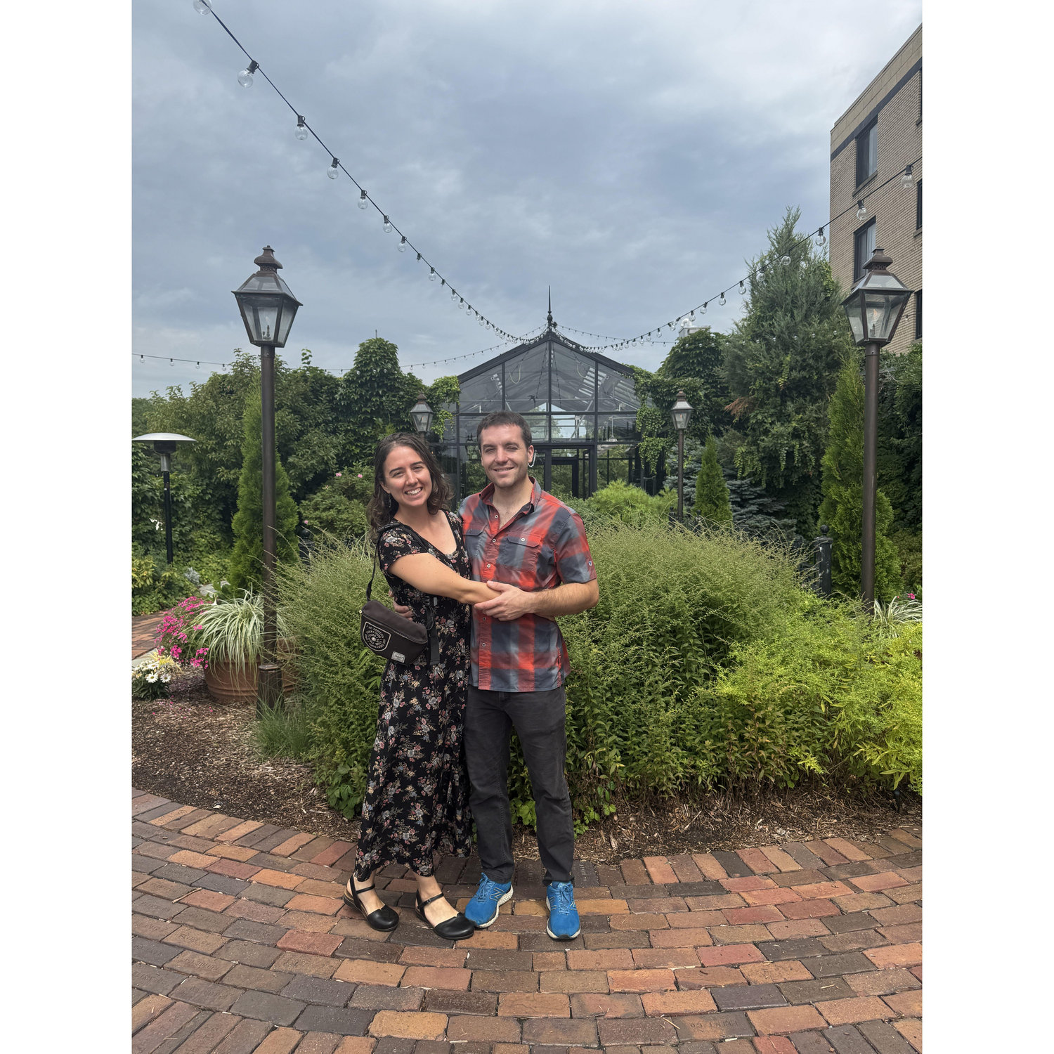 Visiting the venue to plan the wedding!