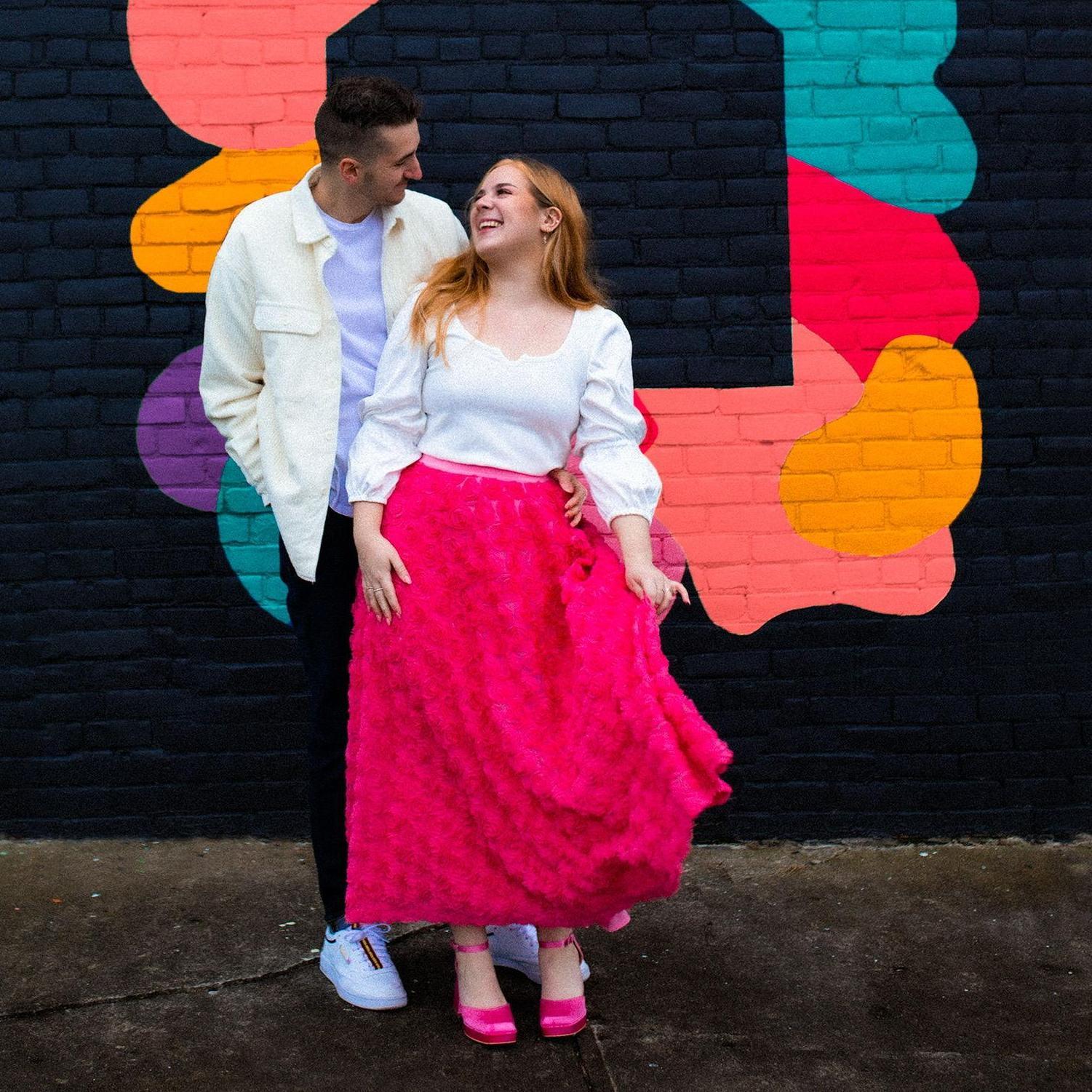 Part of our engagement set, taken at 934 Gallery on Cleveland Avenue in Columbus. Photo by India Jade Orban, editing by Liz.