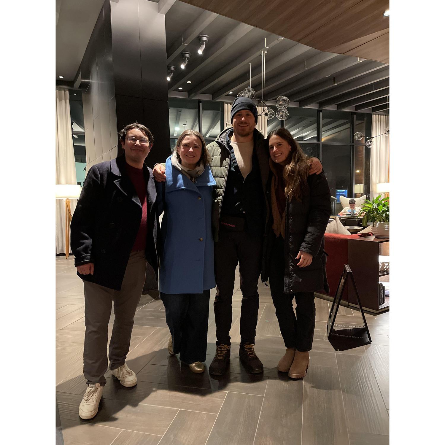 First trip together to visit Andrea and Andrew in Boston, March 2024