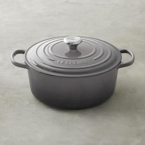 Le Creuset Signature Cast-Iron Round Dutch Oven, 7 1/4 -Qt., Oyster Grey