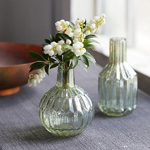 Fluted Mercury Glass Bud Vases, Set of 2