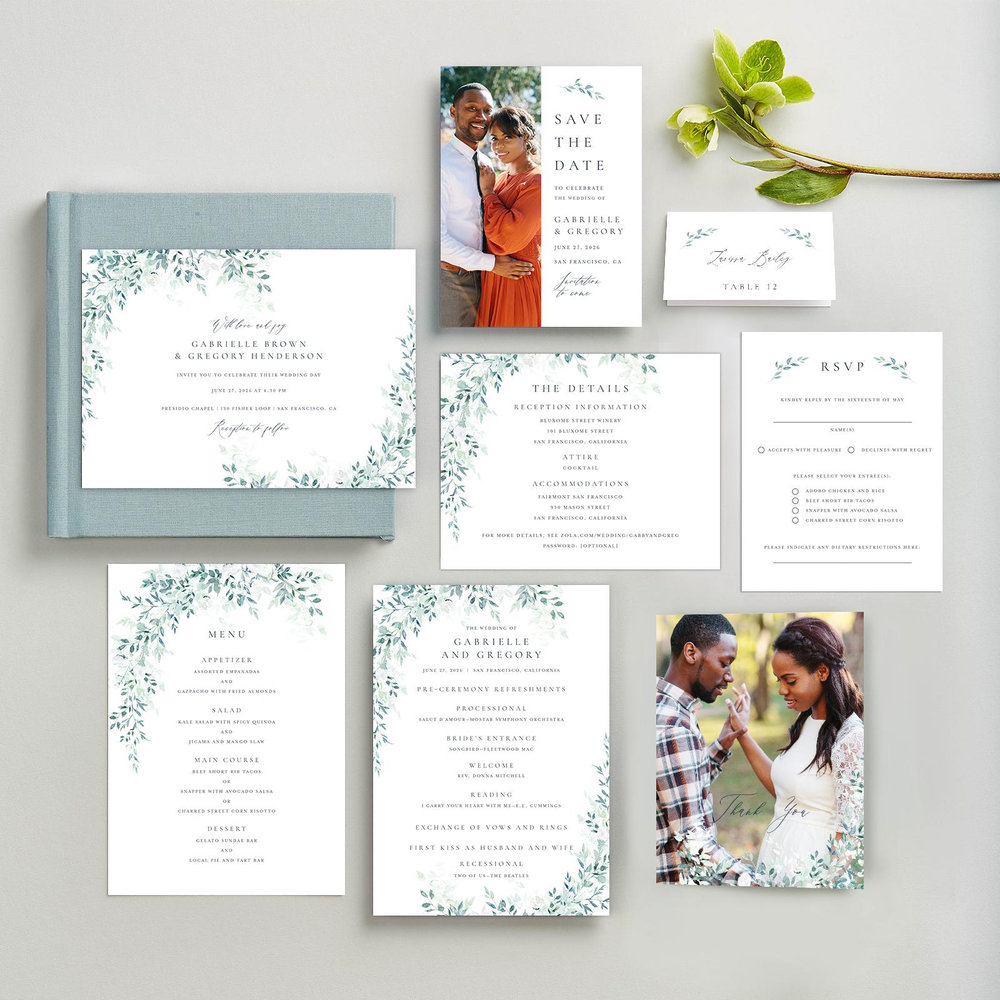 Farnham | Blue Sage | Zola Wedding Programs
