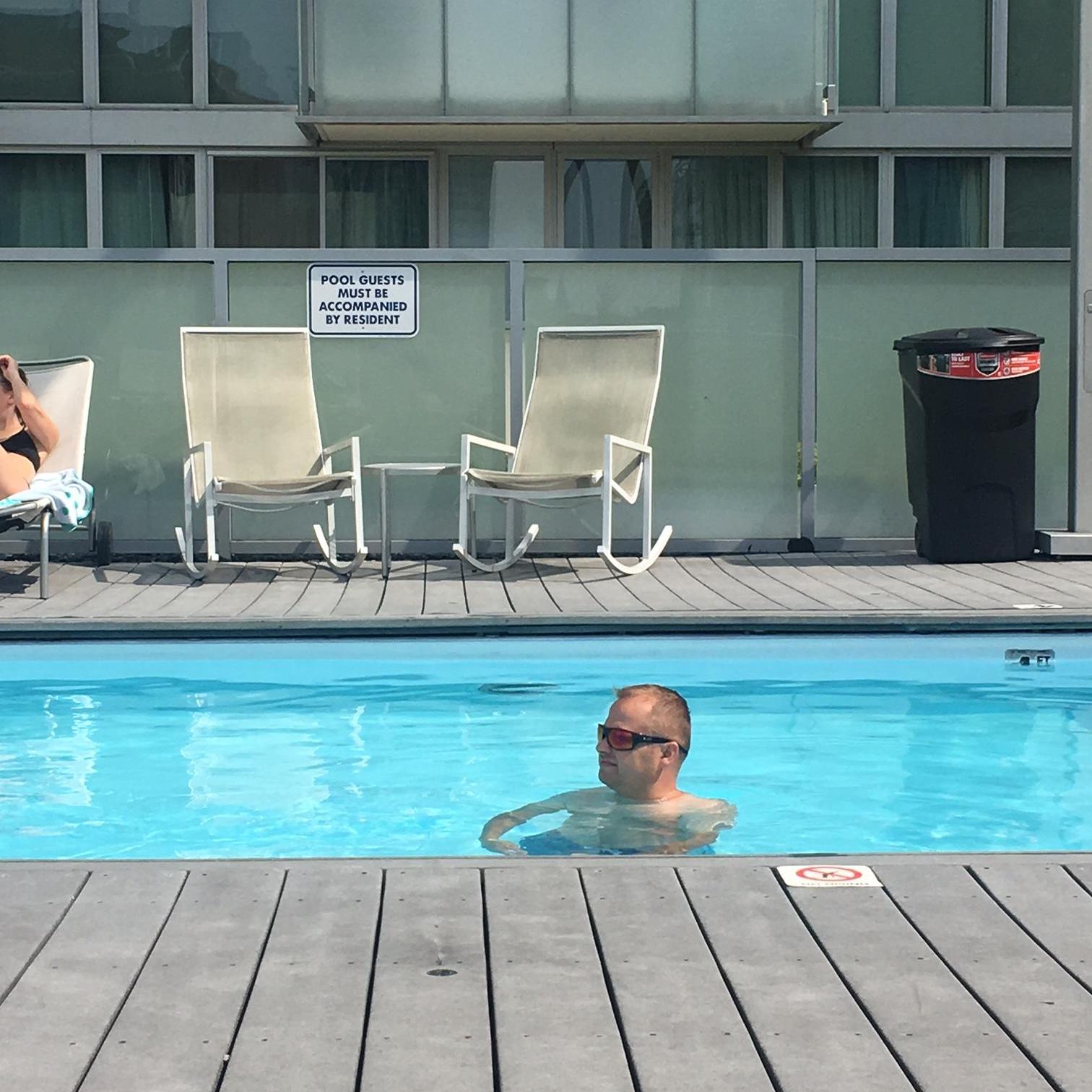 Marcel taking a break after swimming 12 laps! ;)