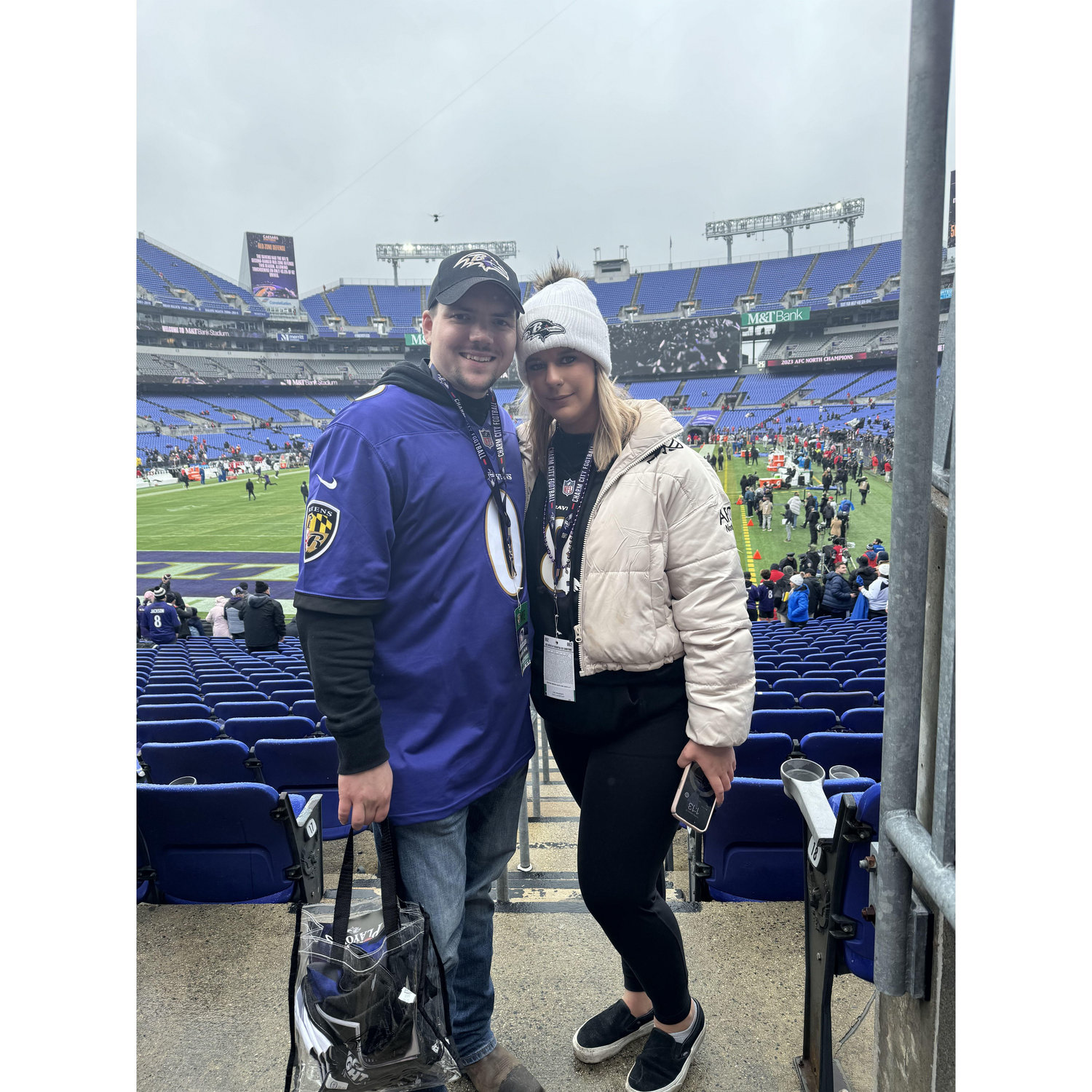 We never miss a Ravens game and have gotten on the field passes for our dedication