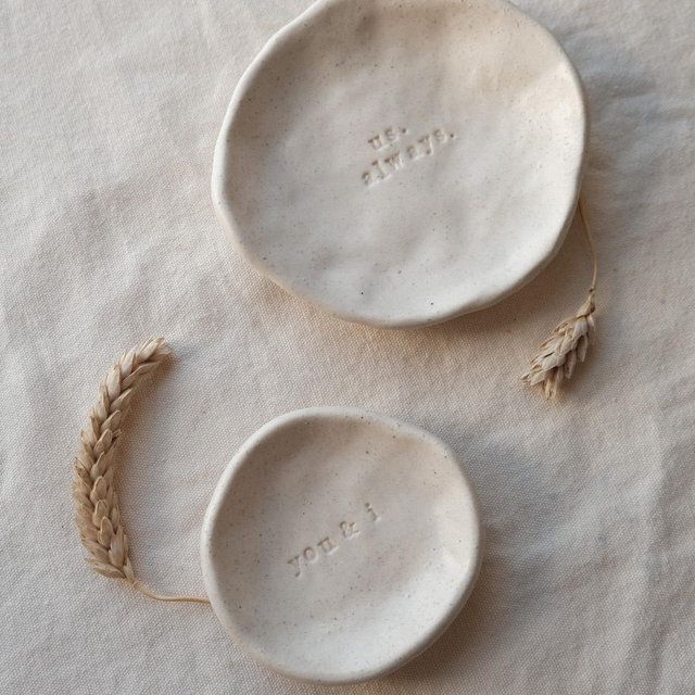 Personalized Pottery Ring Dish, Custom Engagement Jewelry Plate
