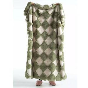 Chella Checkered Faux-Fur Throw Blanket