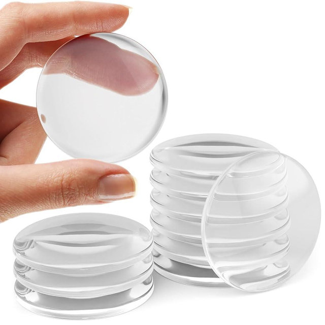 Strongest Home Wall & Door Handle Stopper 2" Set of10 Pieces of Clear Rubber Door Knob, Round Wall Shield Cushion, Quiet Wall Protector for Door Handle, Guard Door Bumper Silencer Self - Adhesive