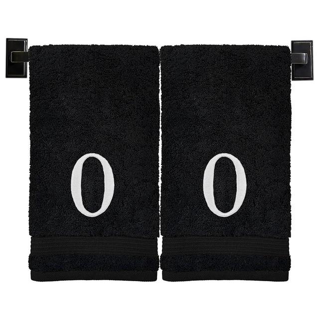 Custom Luxury Towels Monogrammed Hand Towels for Bathroom | Set of 2 | Genuine Turkish Towels | Choose Towel and Thread Color | A - Z | Monogrammed Towels with Embroidered Modern Font
