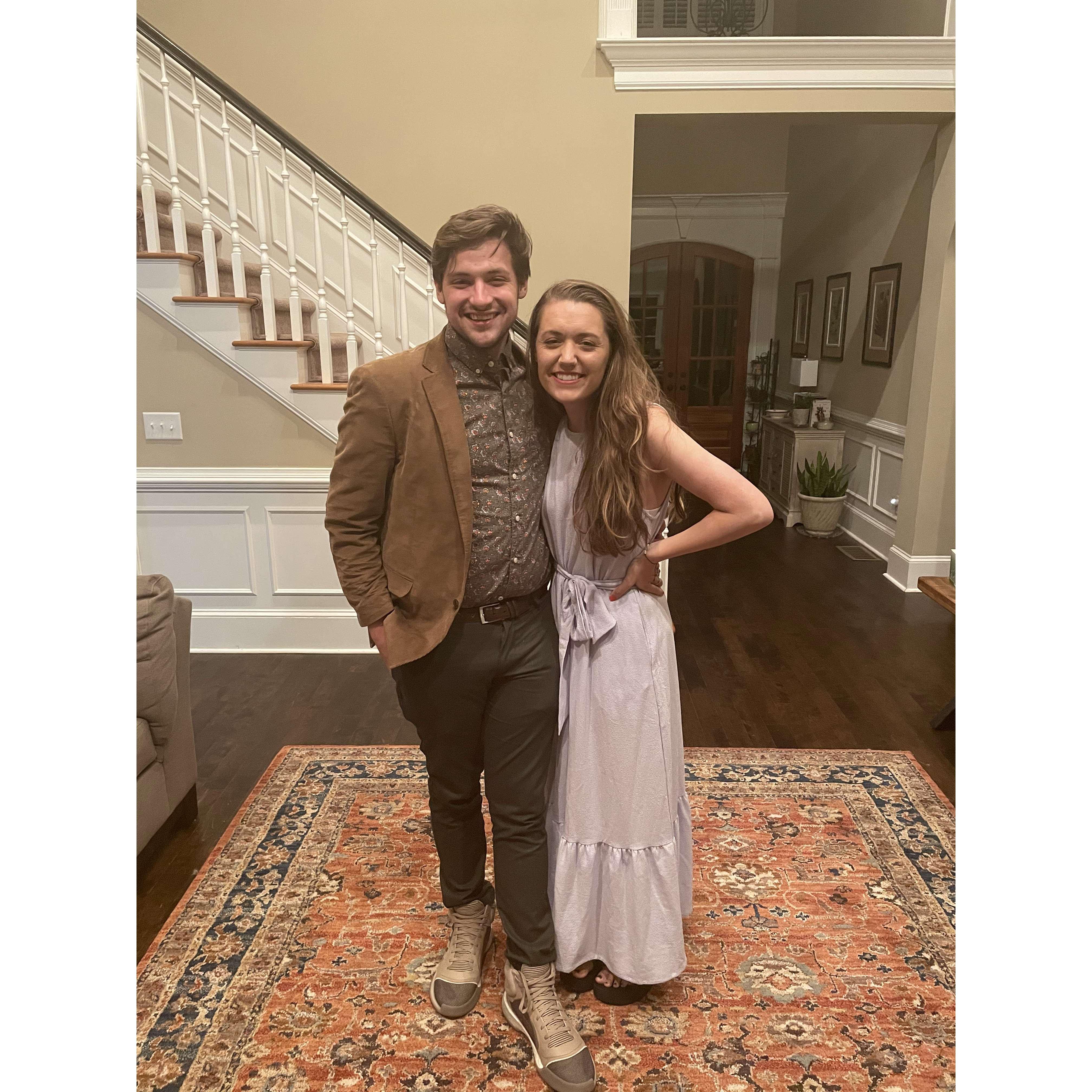 All dressed up for an anniversary dinner in Athens!