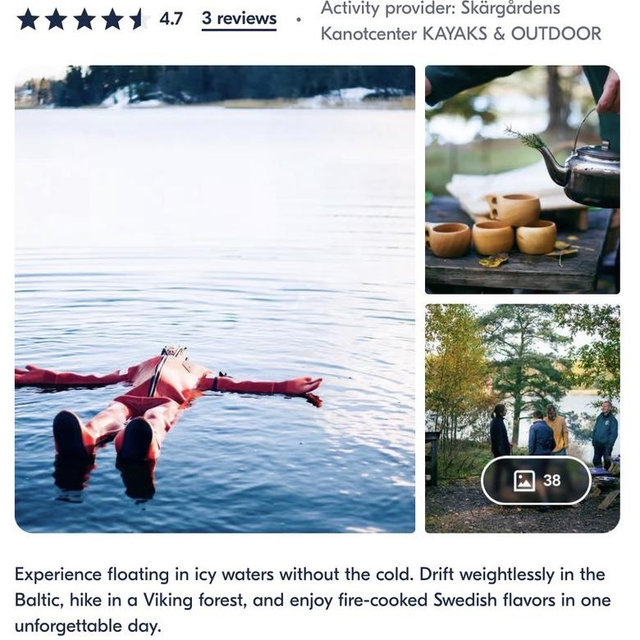 Honeymoon Excursion- Stockholm Hike, Forest Lunch, and Cold-Water Float