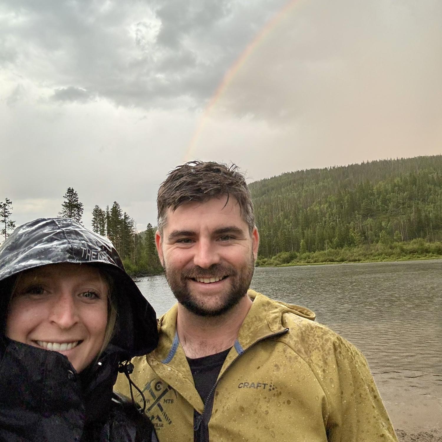 A rainbow at Rainbow Lake - our favorite hike and the spot Riley proposed