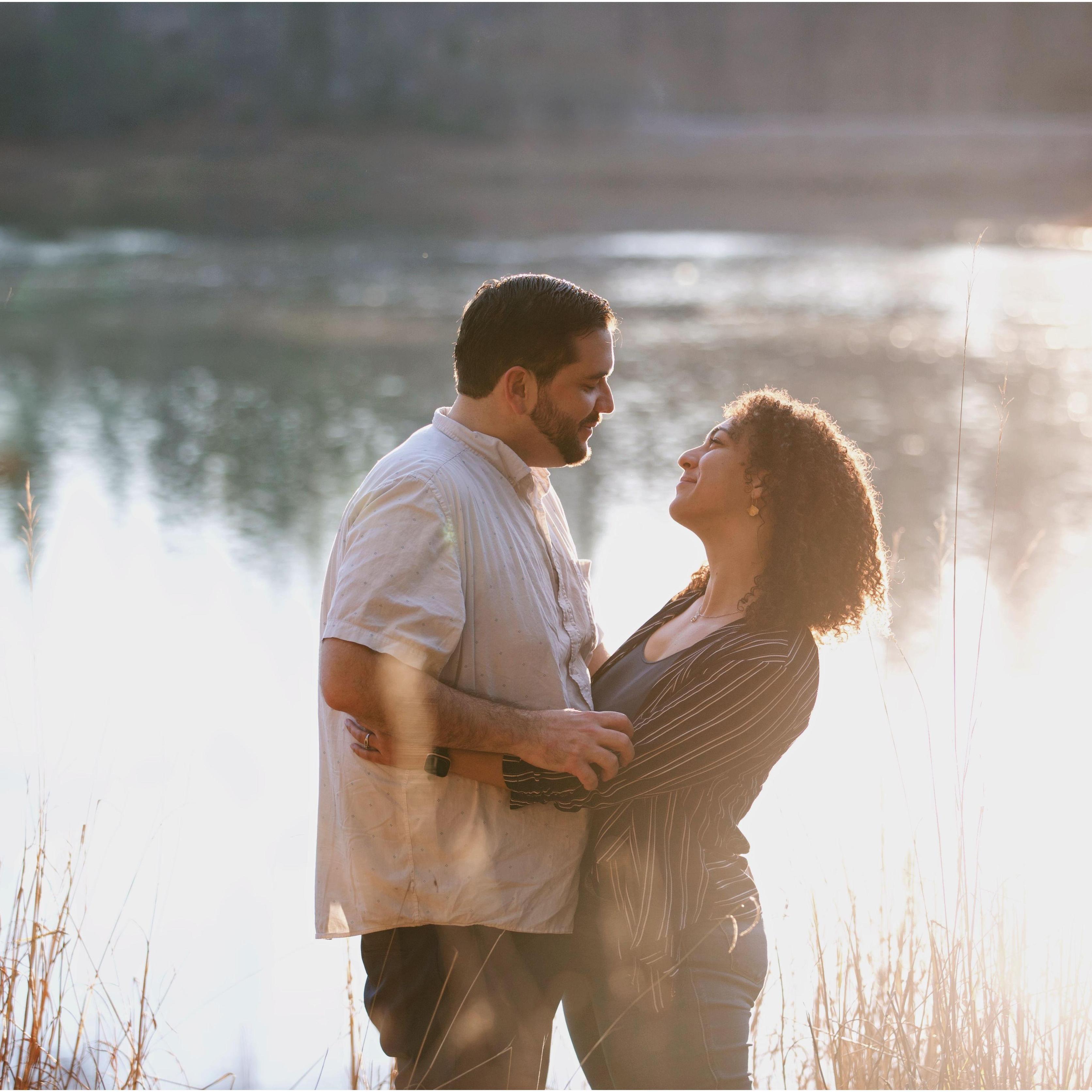 Engagement photo shoot at Lake Tabeaud 