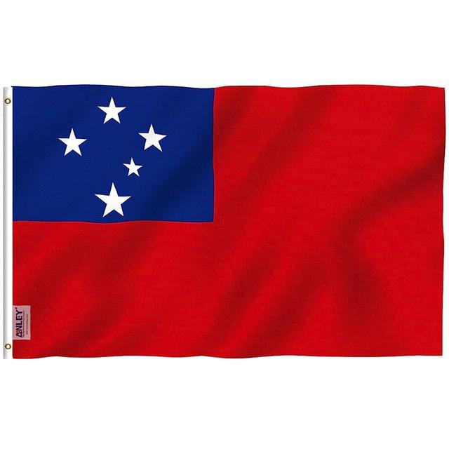ANLEY Fly Breeze 3x5 Feet Samoa Flag - Vivid Color and Fade Proof - Canvas Header and Double Stitched - Samoan Flags Polyester with Brass Grommets 3 X 5 Ft