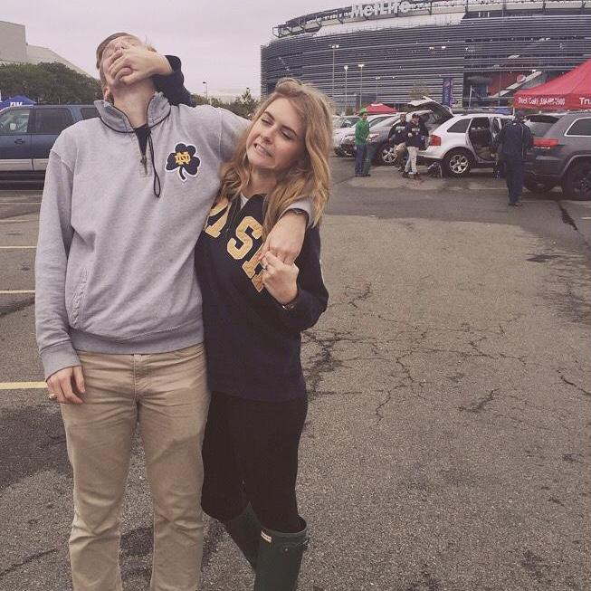 Enjoying each other's company at yet another Notre Dame football game - this time more local at Met Life Stadium in NJ