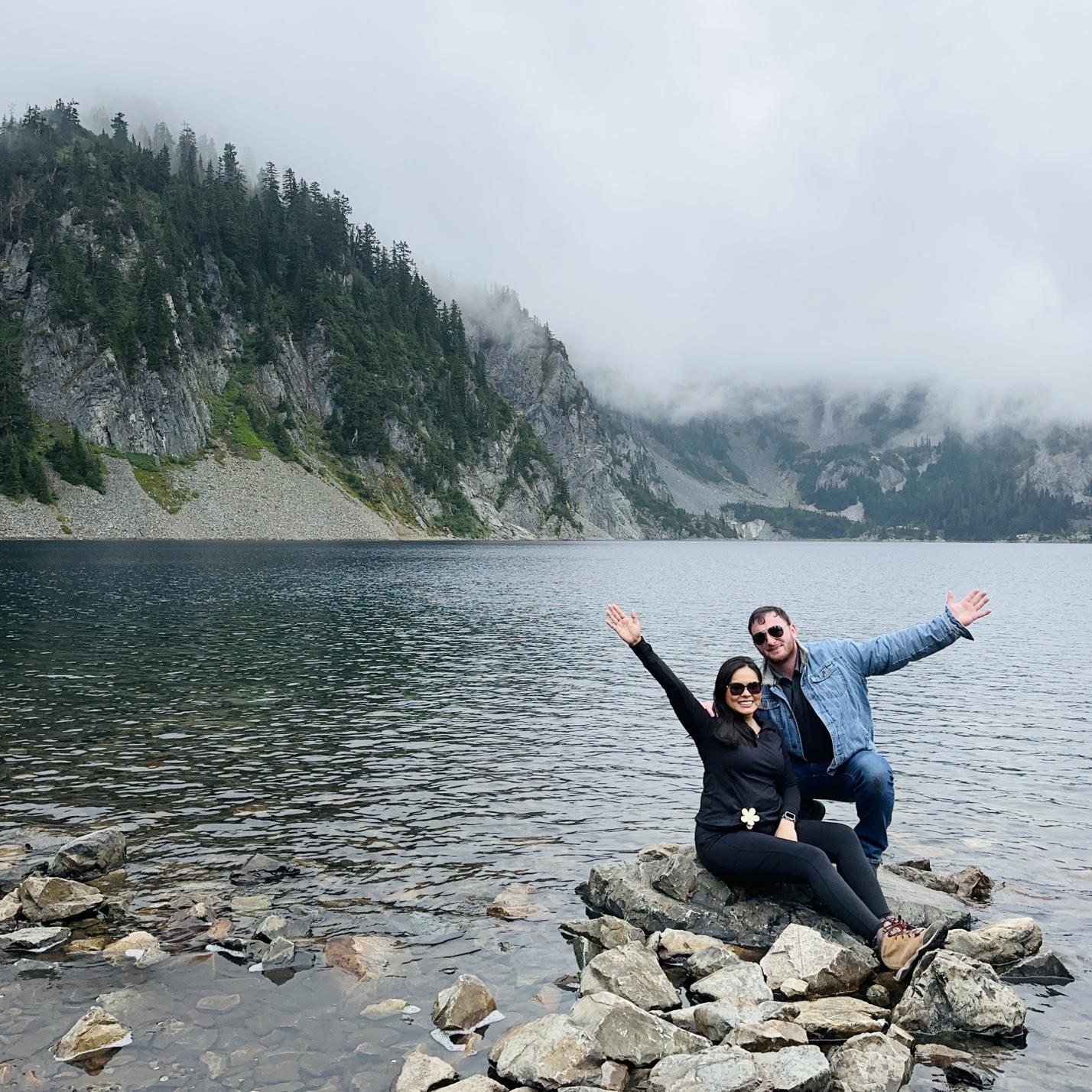 We hiked 3 hours up and another 2.5 hrs down to see Snow Lake in Washington.