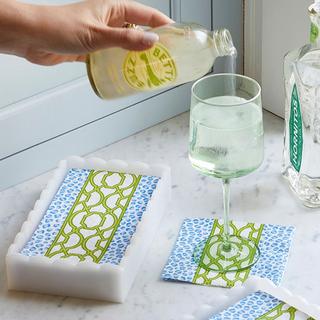 Scalloped Acrylic Guest Towel Box with Insert
