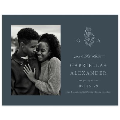 Navy Blue Wedding Digital Save the Date - Vanora Photo