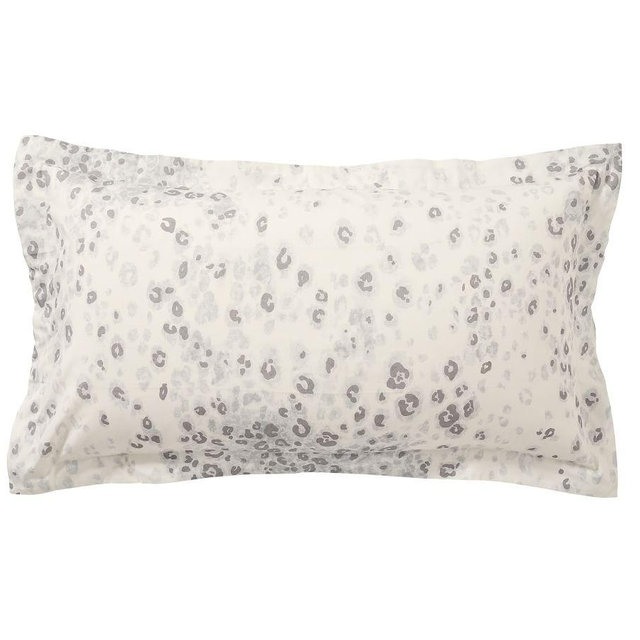 Snow Leopard Percale Sham, White, King, Set of 2